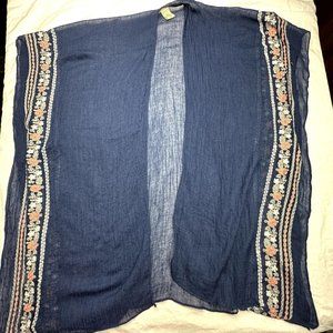 Do Everything In Love‎ Wrap One size blue with embroidery